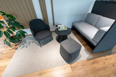 Wandelbare und erweiterbare Kommunikationszonen auf offene Bürofläche